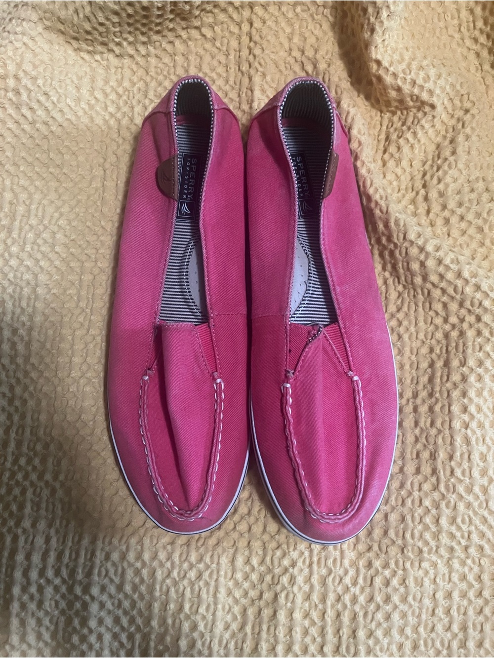 Sperry Women's Pink Canvas Slip-On Loafers